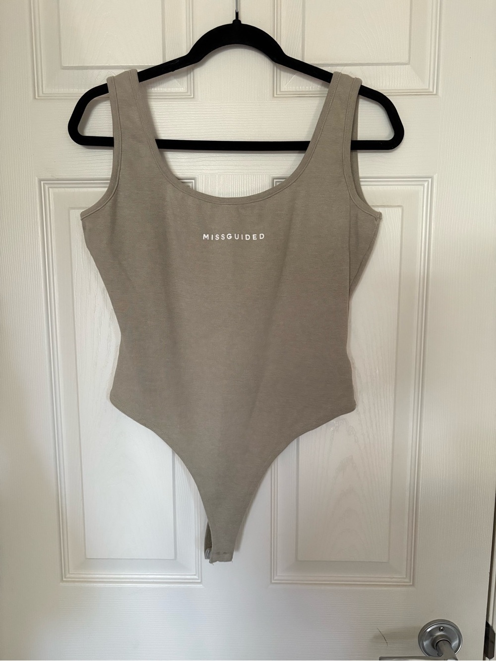 Missguided Taupe Scoop Neck One-Piece Bodysuit